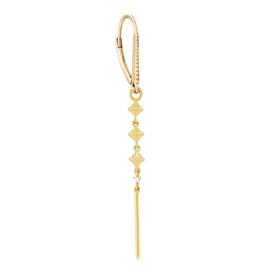 Earrings Tomfoolery London | Dala Detail Lucky Lantern Bar .3 Honey Hook Earring