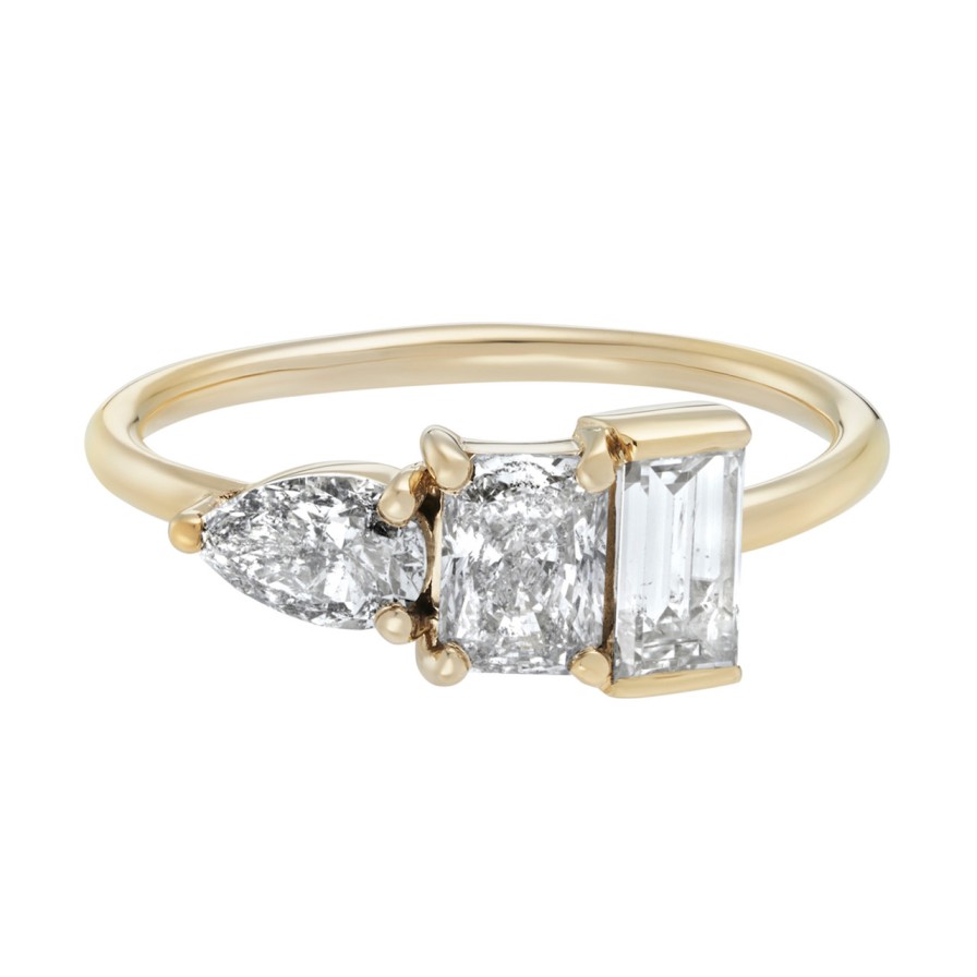 Rings Tomfoolery London | Trio Baguette Cut White Diamond Three Stone Ring