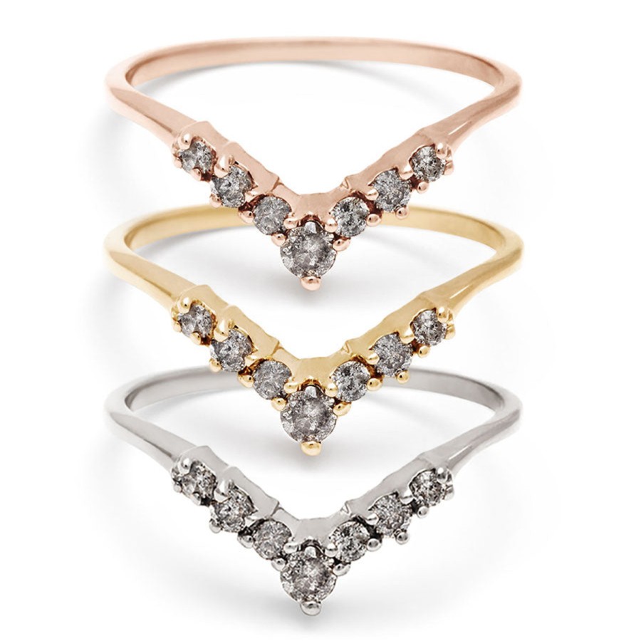 Rings Tomfoolery London | Grey Diamond Celestine Tiara Band