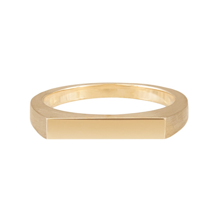 Rings Tomfoolery London | 9Ct Yellow Gold Narrow Flat Top Ring