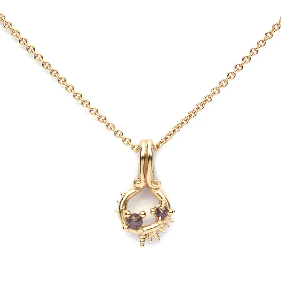 Necklaces Tomfoolery London | Pink Diamond Rockpool Necklace