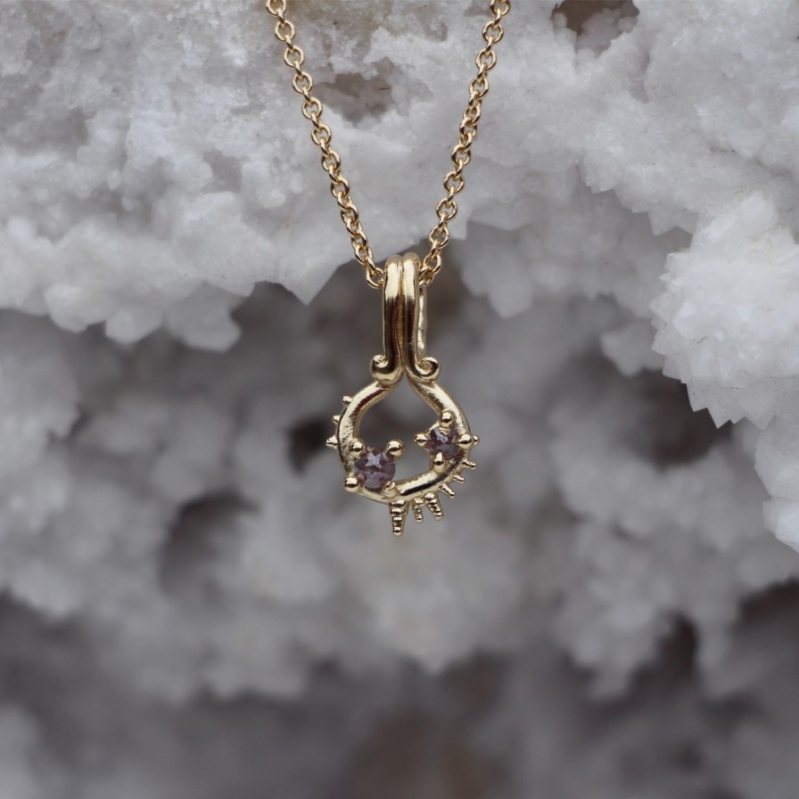 Necklaces Tomfoolery London | Pink Diamond Rockpool Necklace