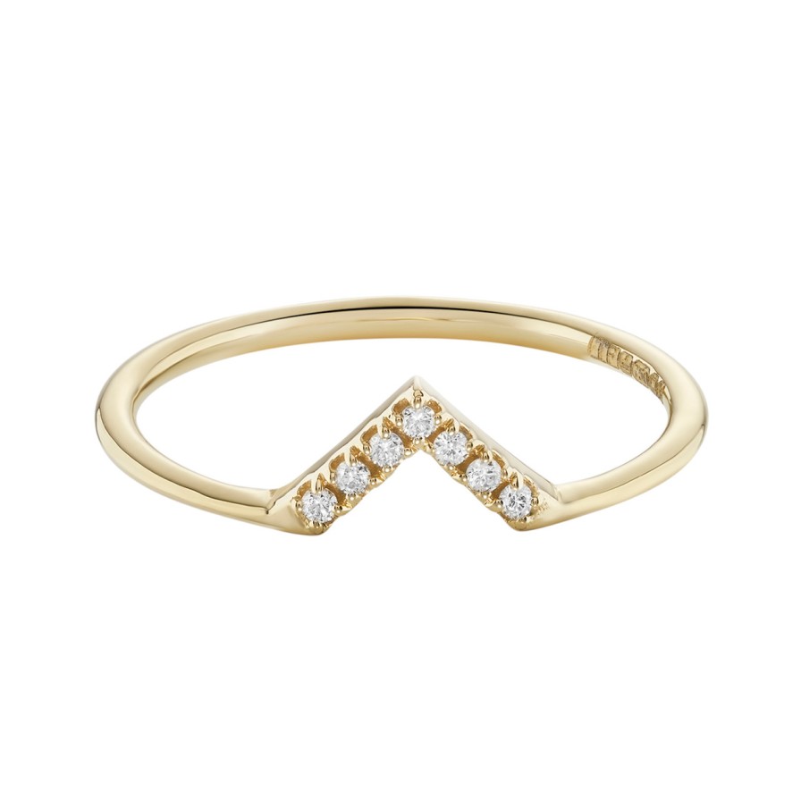 Rings Tomfoolery London | Mini V Pave Arch Band