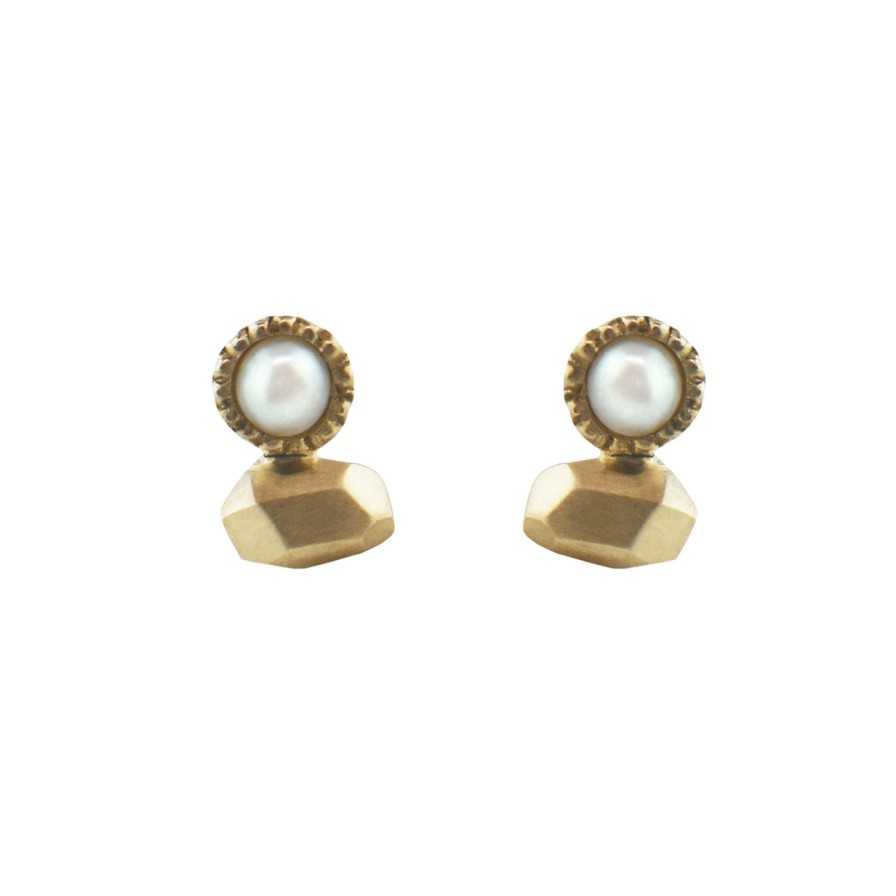 Earrings Tomfoolery London | Gea Duo Pearl Mini Studs