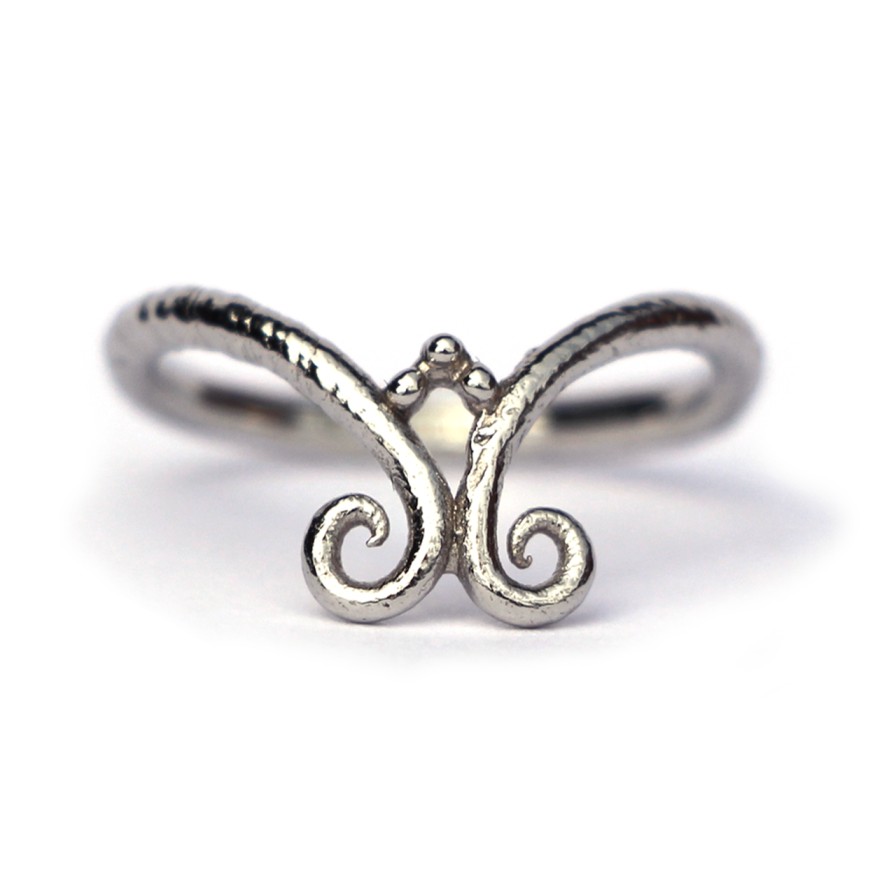 Rings Tomfoolery London | Platinum Kelp Wishbone Ring