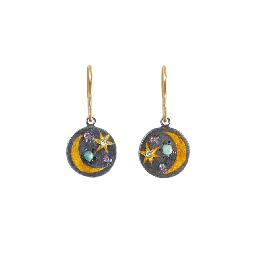 Earrings Tomfoolery London | Small Round Scape Scape Drop Earrings