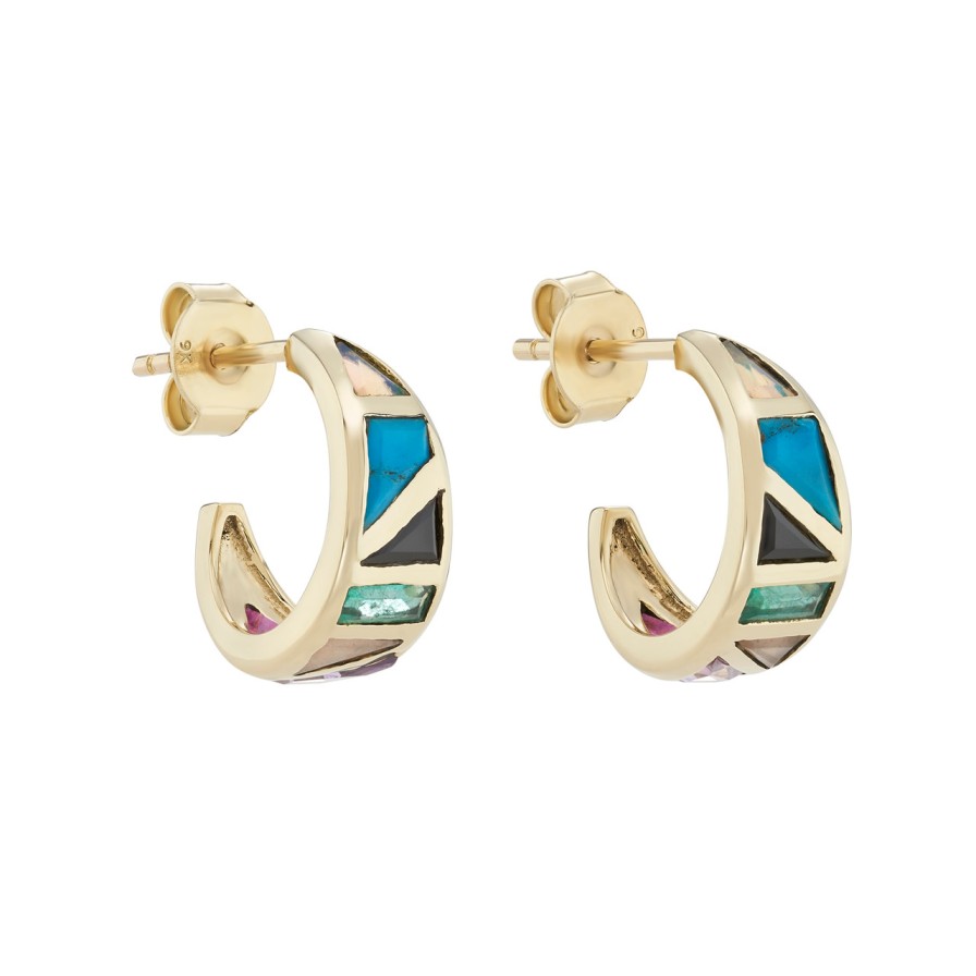 Earrings Tomfoolery London | Small Rainbow Hoops