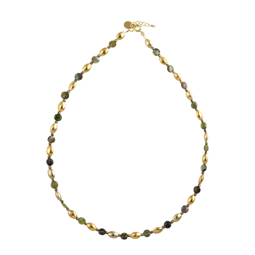 Necklaces Tomfoolery London | Mille Deep Green Beaded Necklace