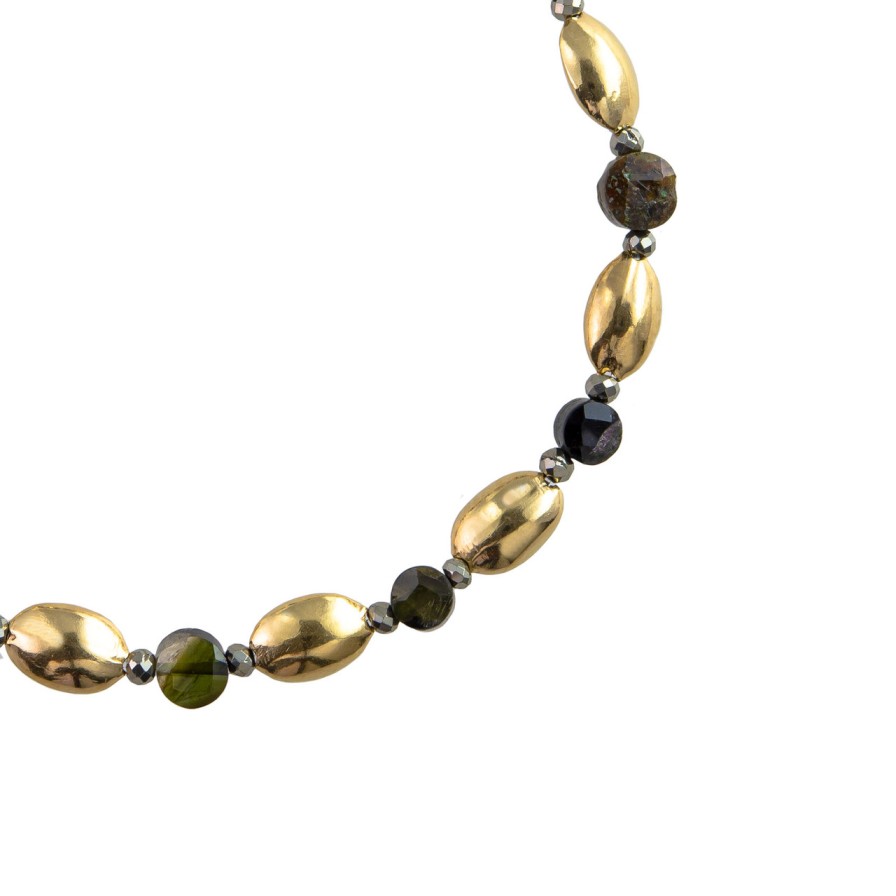 Necklaces Tomfoolery London | Mille Deep Green Beaded Necklace