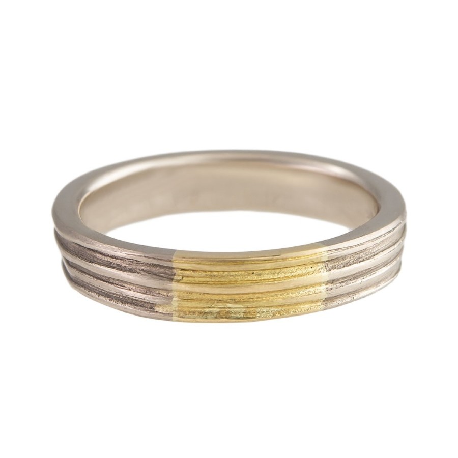 Rings Tomfoolery London | Absolu 18Ct White & Yellow Gold Interstice Ring