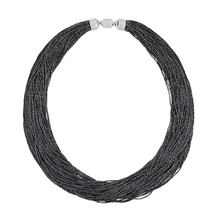 Necklaces Tomfoolery London | Rhodium Plated Silver Chunky Chain Necklace