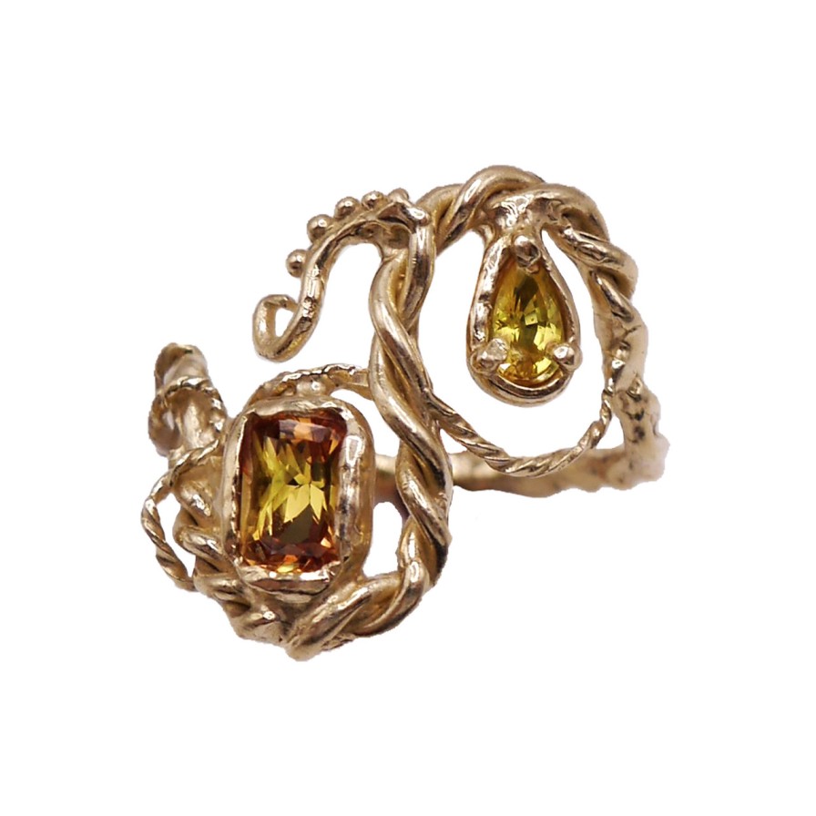 Rings Tomfoolery London | Phoenix Yellow & Orange Sapphire Ring