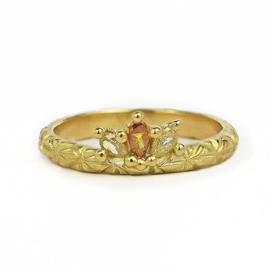 Rings Tomfoolery London | Plume Yellow Diamond Crown Ring