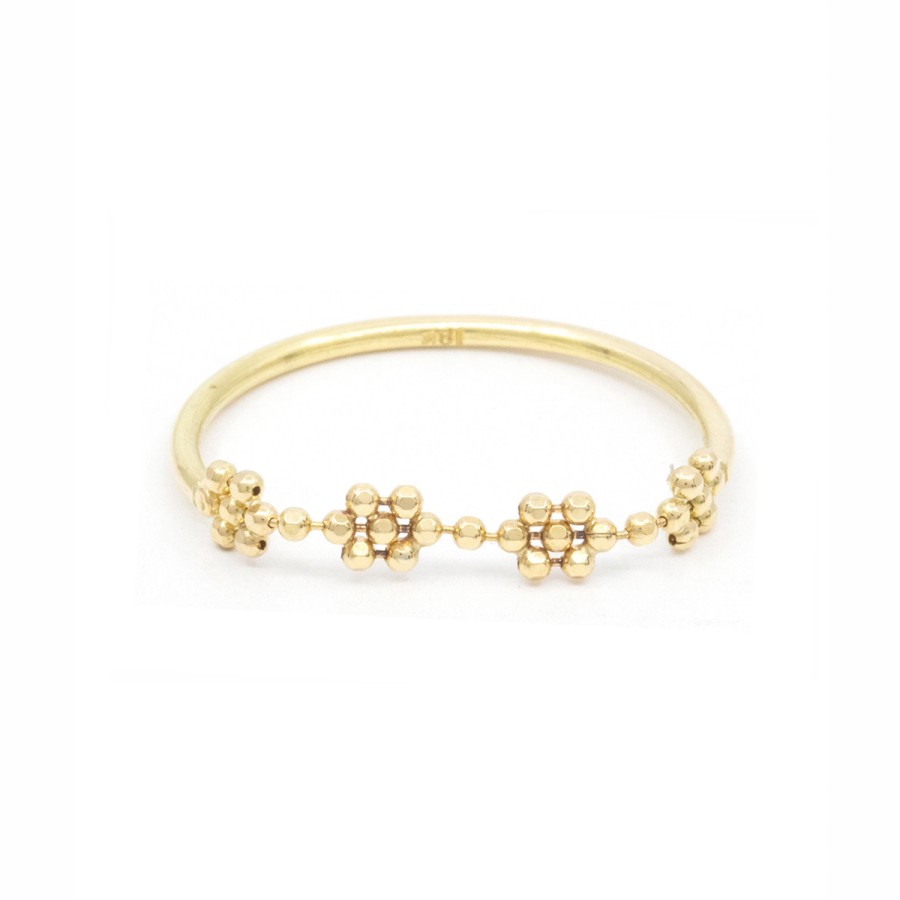 Rings Tomfoolery London | Flower Bead Ring In 18Ct Yellow Gold