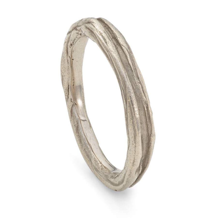 Rings Tomfoolery London | Ripple Fine 18Ct White Gold Ring