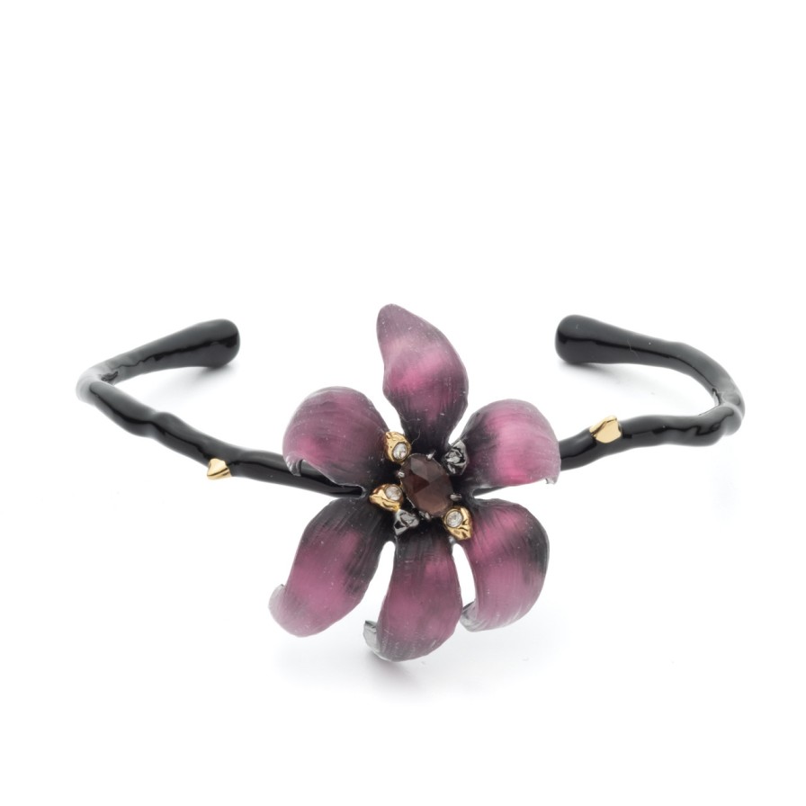 Bracelets Tomfoolery London | Burnt Fleur Cuff Bracelet Magenta