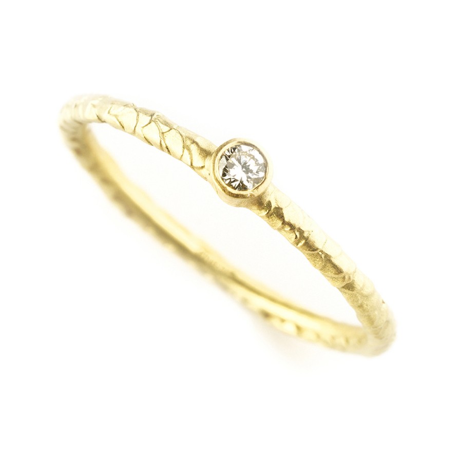 Rings Tomfoolery London | Catkin Diamond Solitaire Stacking Ring