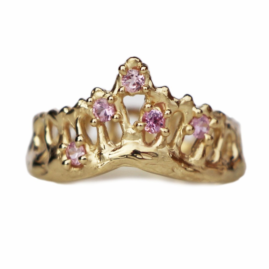 Rings Tomfoolery London | Pink Sapphire Mermaid Crown Ring