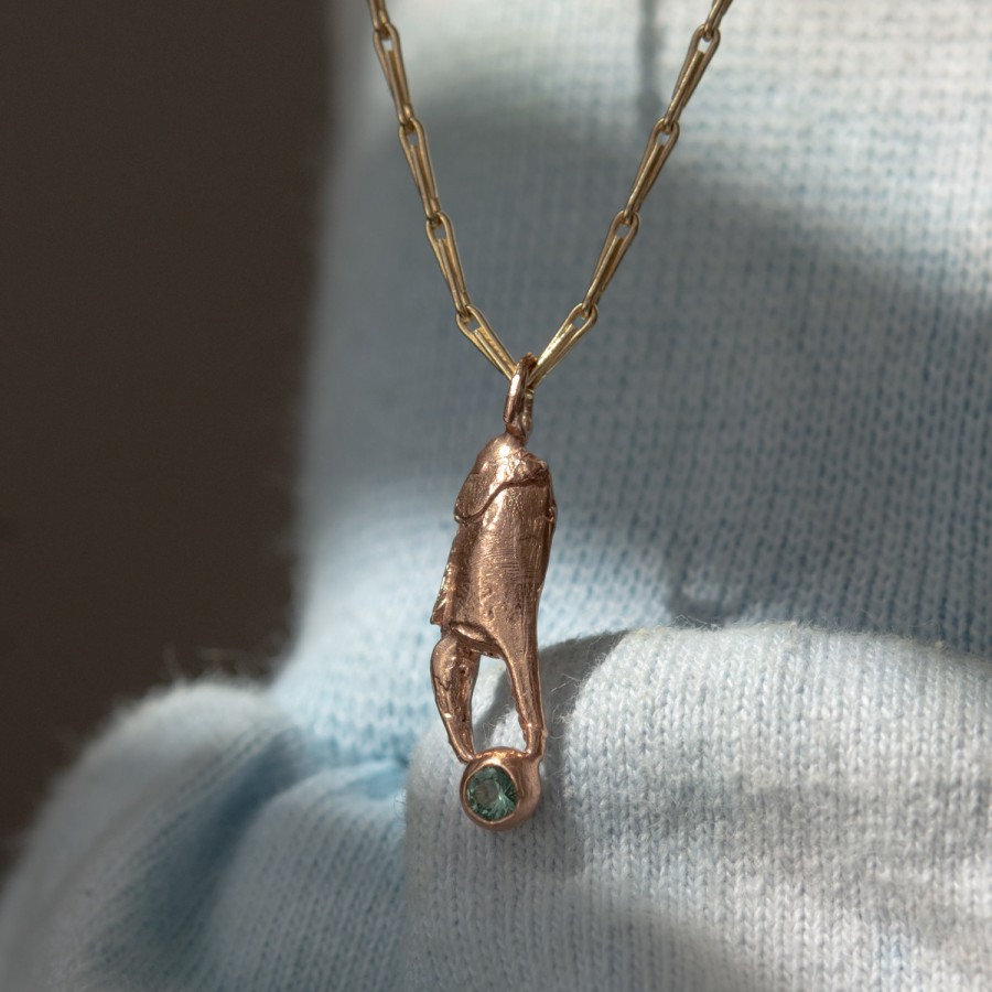 Necklaces Tomfoolery London | 9Ct Yellow Gold Claw Pendant