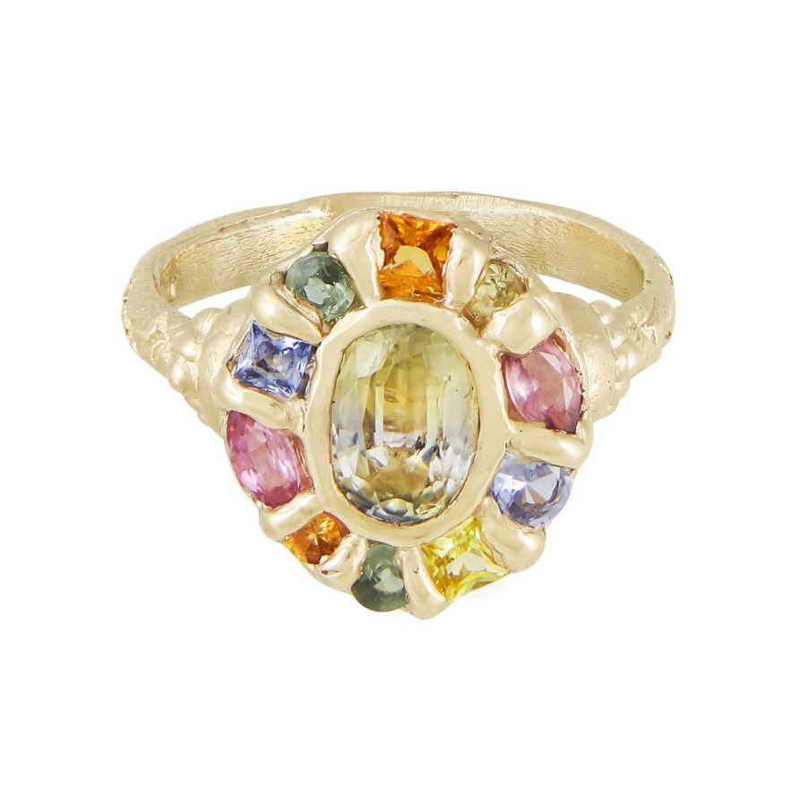 Rings Tomfoolery London | Pastel Yellow Kaleidoscope Halo Ring