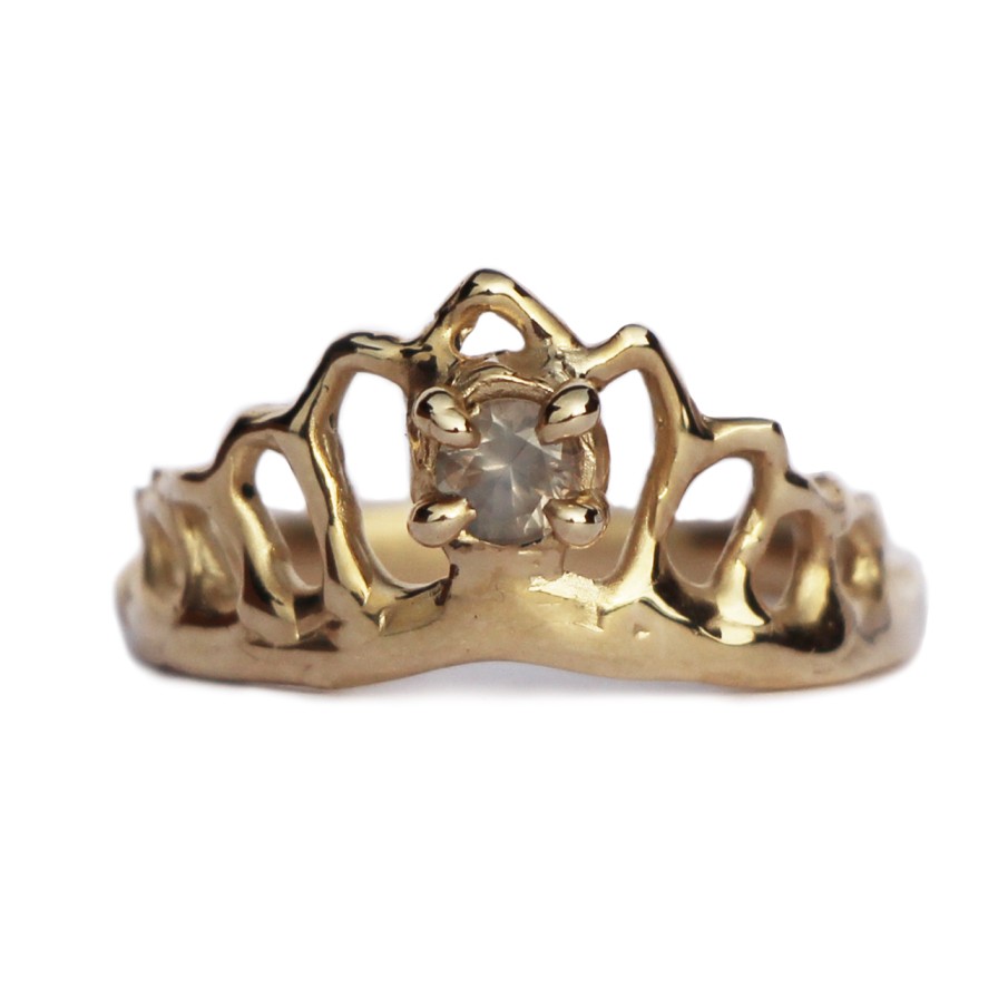 Rings Tomfoolery London | Grey Sapphire Mermaid Crown Ring