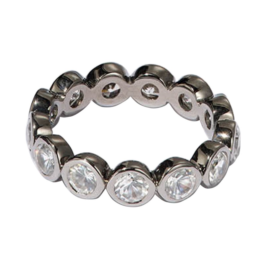 Rings Tomfoolery London | White Zircon Mini Dot Eternity Band