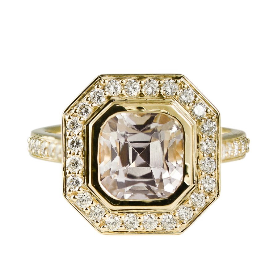 Rings Tomfoolery London | 2.81Ct Pink Tourmaline And Diamond Halo Ring