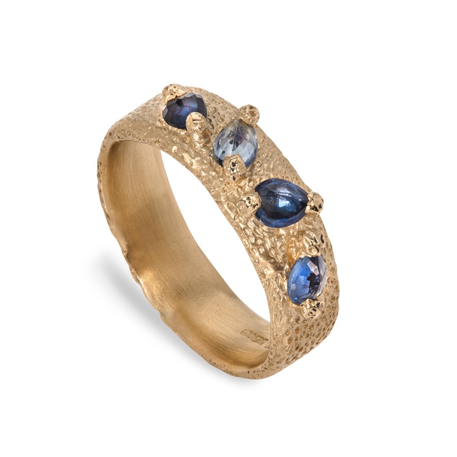 Rings Tomfoolery London | Wide Mermaids Sapphire Ring