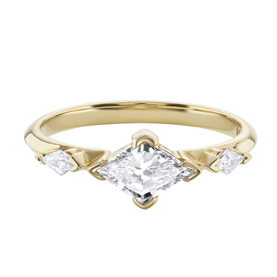 Rings Tomfoolery London | Leveque Three Stone Rhombus Cut Diamond Ring