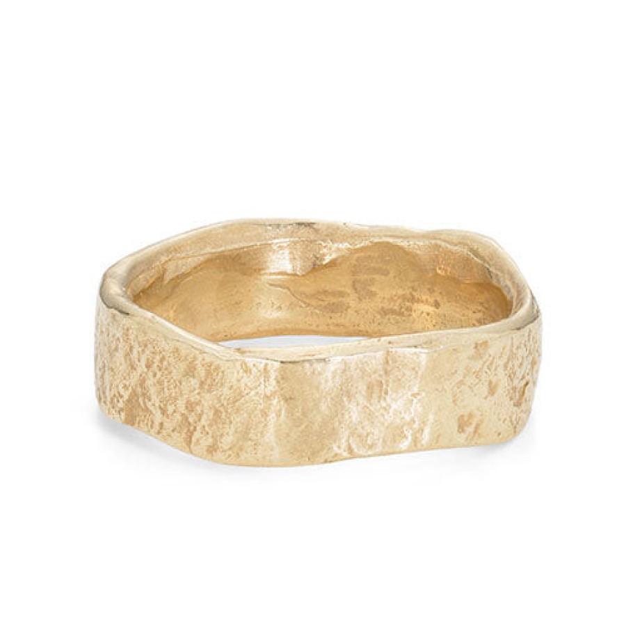 Rings Tomfoolery London | Rock Flat Wide 9Ct Gold Ring