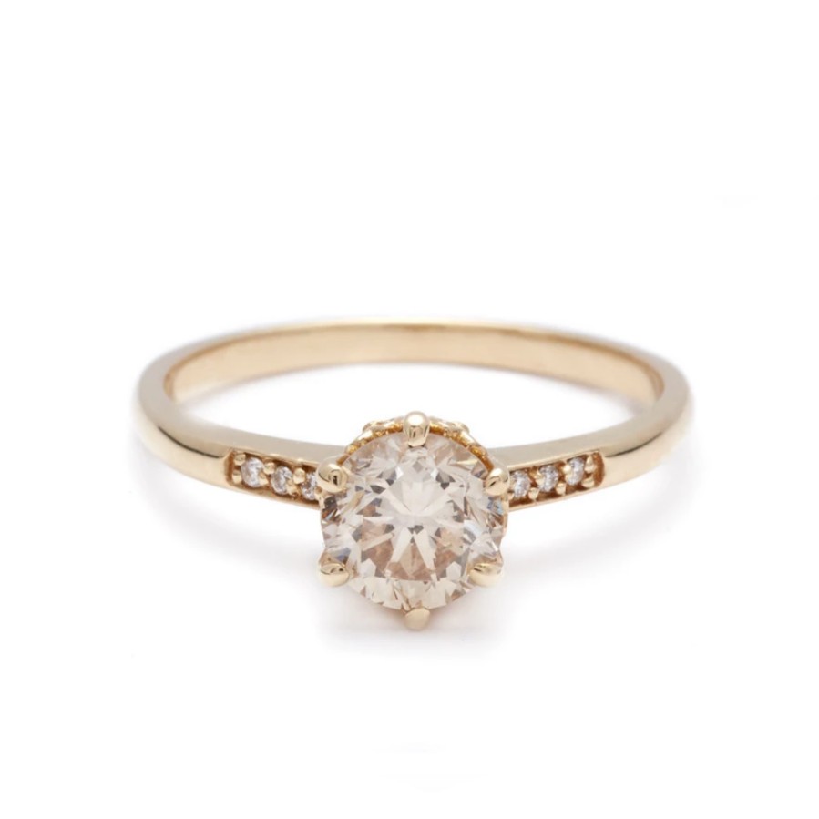 Rings Tomfoolery London | 0.75Ct Hazeline Champagne Diamond Solitaire Ring