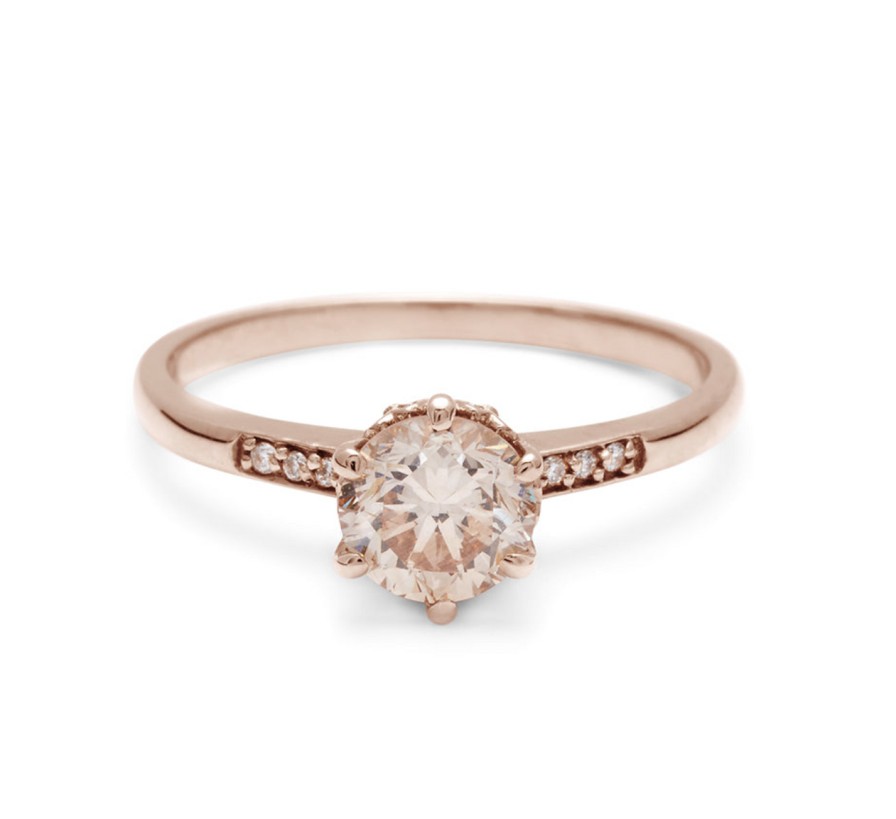 Rings Tomfoolery London | 0.75Ct Hazeline Champagne Diamond Solitaire Ring