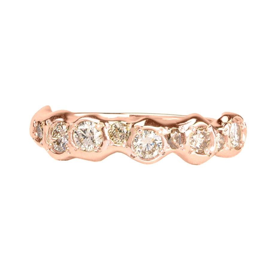 Rings Tomfoolery London | 14Ct Rose Gold & Natural Cinnamon Diamond Band