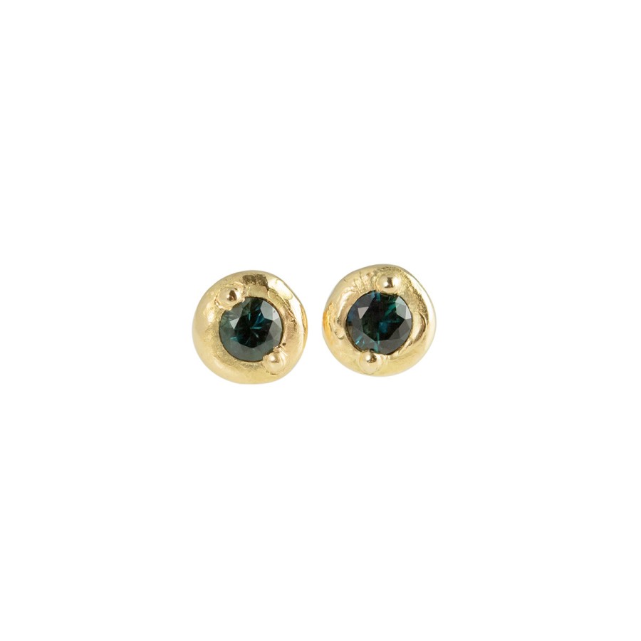 Earrings Tomfoolery London | Sapphire Beaded Studs