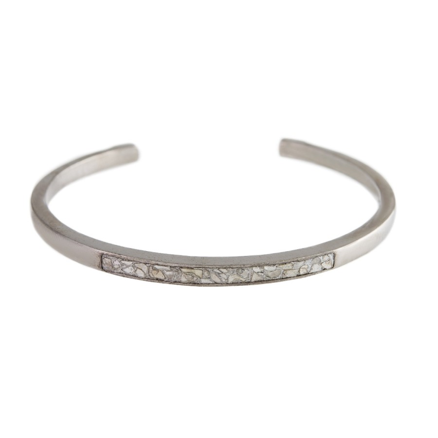 Bracelets Tomfoolery London | Diamond & Oxidised Silver Hapur Bangle