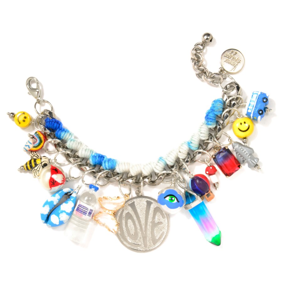 Bracelets Tomfoolery London | Groovy Love Ceramic Charm Bracelet