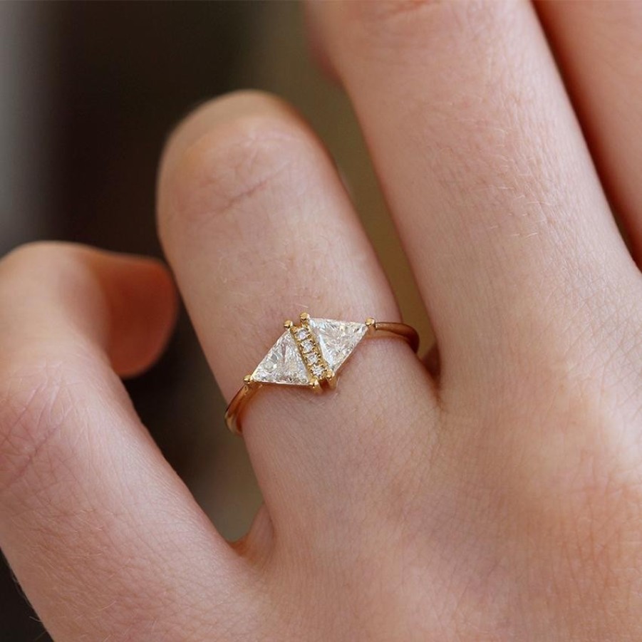 Rings Tomfoolery London | Vintage Diamond Triangle Ring