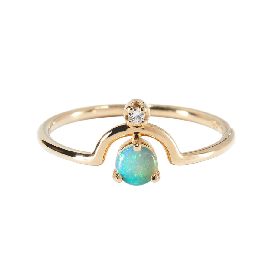 Rings Tomfoolery London | Nestled Opal & Diamond Ring