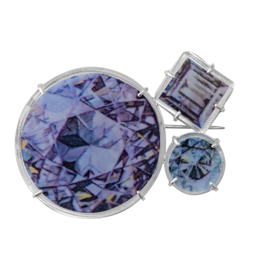 Brooches & Pins Tomfoolery London | Agatha Gemstone Brooch Diamond