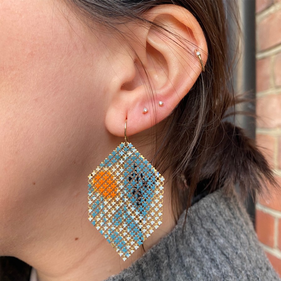 Earrings Tomfoolery London | Bluebird N 1 Mesh Drop Earrings