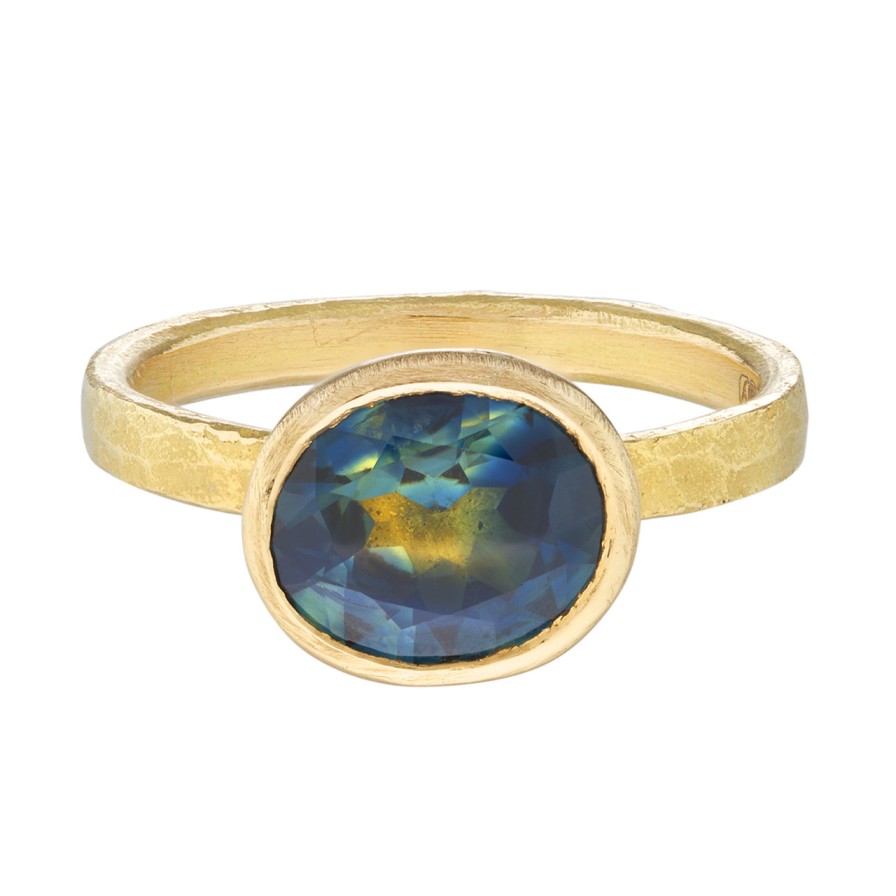 Rings Tomfoolery London | Oval Parti Sapphire Solitaire Ring