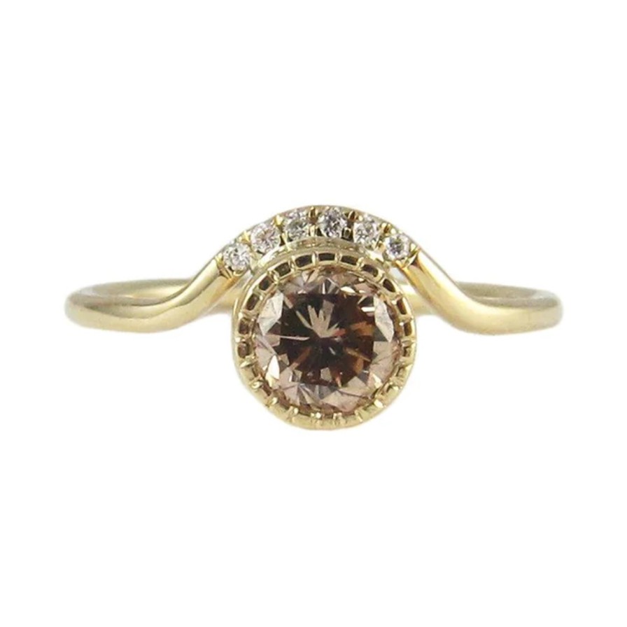 Rings Tomfoolery London | Champagne Diamond Wave Ring