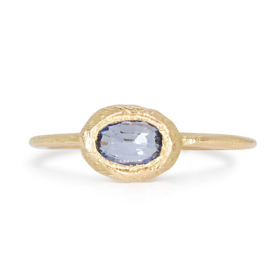 Rings Tomfoolery London | Oval Stone Ring In Light Blue Sapphire