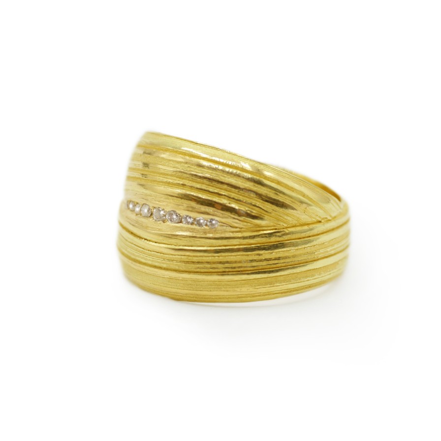 Rings Tomfoolery London | Absolu 'Wrap' Yellow Gold & Diamond Ring