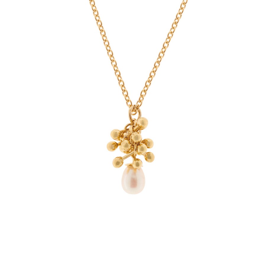 Necklaces Tomfoolery London | Small Droplet Pearl Necklace