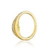 Rings Tomfoolery London | Pave Crescent Moonface Ring