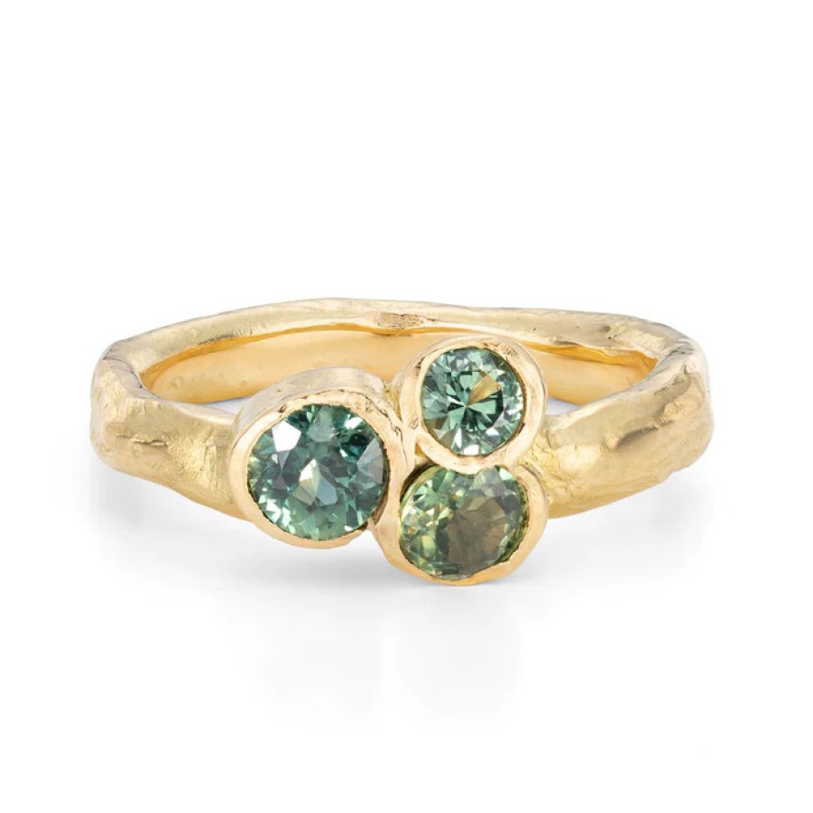 Rings Tomfoolery London | Ocean Green Sapphire Cluster Ring