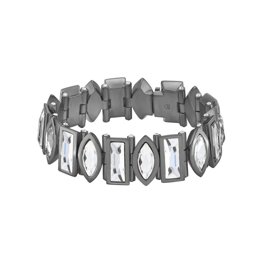 Bracelets Tomfoolery London | Dress Gunmetal Statement Tennis Bracelet