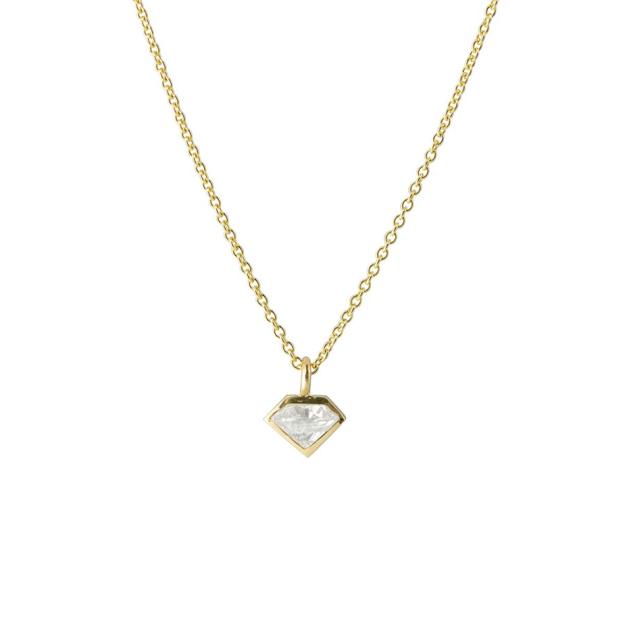 Necklaces Tomfoolery London | Duo Half Diamond Pendant