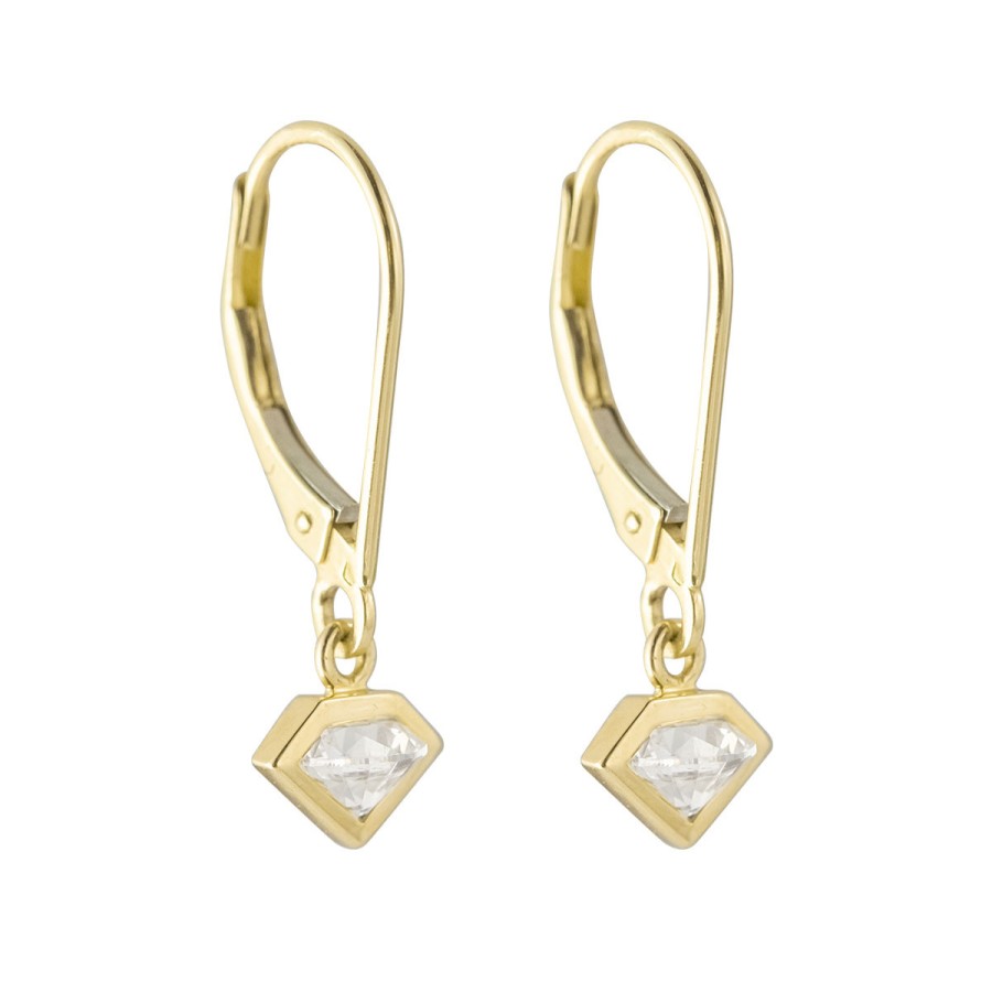 Earrings Tomfoolery London | Duo Diamond Half N Half Drop Earrings